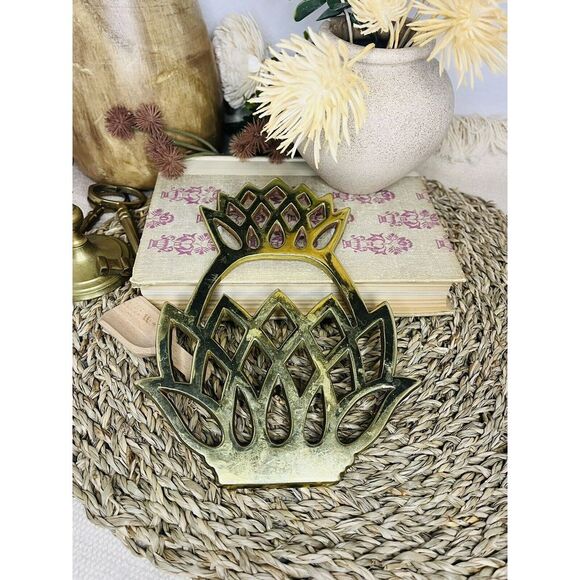 Brass Pineapple 70's Trivet by Virginia - Picture 2 of 6